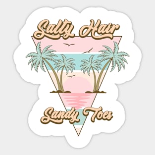 Salty Hair Sandy Toes Summer Vibes Beach Life Novelty Gift Sticker